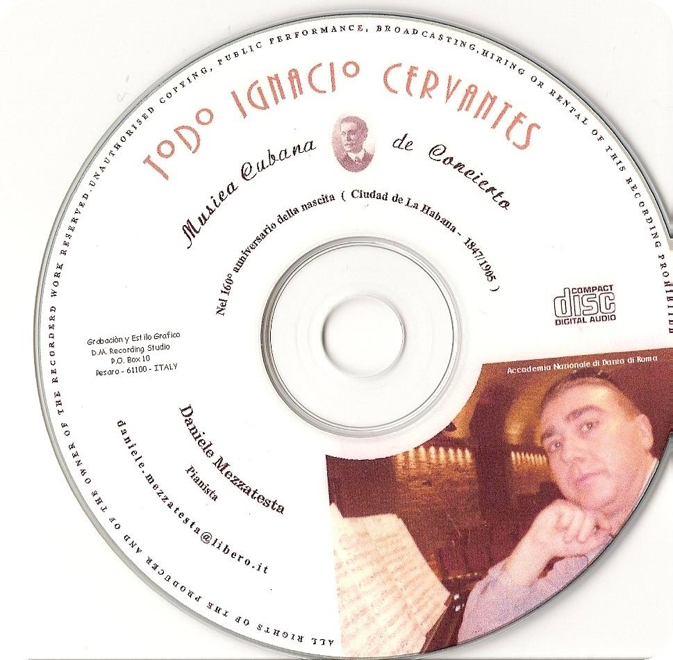 CD Todo Cervantes - Pianista Daniele Mezzatesta - ARS Recording 2008