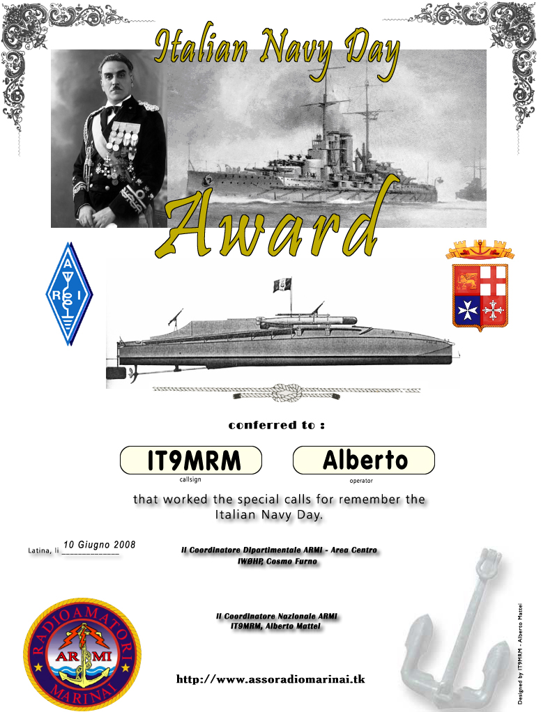 Award - Italian Navy Day