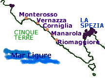 Mappa Cinque Terre