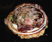 Variet di okonomiyaki con Aonori e Katsuobushi