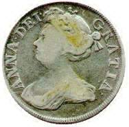 Anna d'Inghilterra ritratta su una moneta