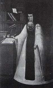 Sor Juana in un ritratto postumo di Juan de Mirada, oggi all'Universit del Messico
