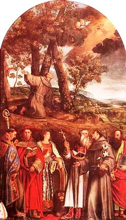 Beccaruzzi - S. Francesco riceve le stimmate e altri santi