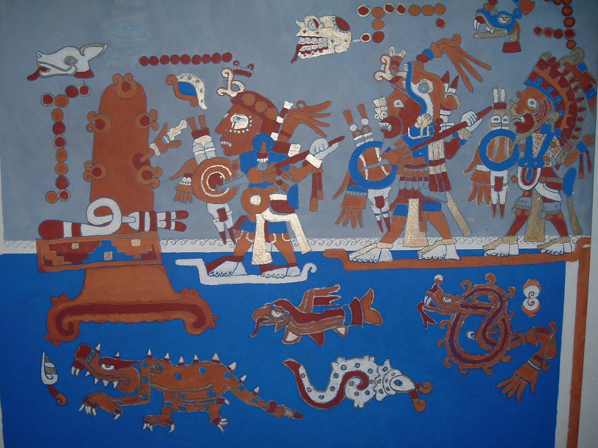quadro azteco 8 CERVO ARTIGLIO DI GIAGUARO codice nuttal xiv xvi sec londra BRITISH MUSEUM di Edmond DantS