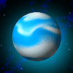 terrestrial globe with movement clouds, animation.gif