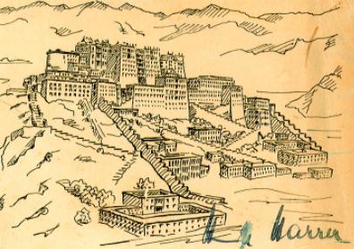 Lhasa da un disegno di Harrer