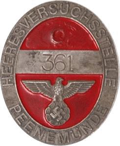 badge per accesso a Peenemunde centro ricerche dell'esercito