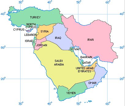 Middle East's map