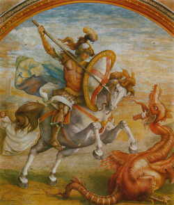 S. Giorgio uccide il drago (affresco di Palazzo S. Giorgio, Genova) 