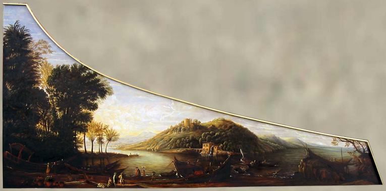 photo painted lid of the Migliai harpsichord