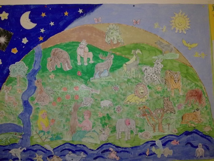 Nel giardino degli angeli catechismo cartelloni for La creazione del mondo per bambini disegni da colorare