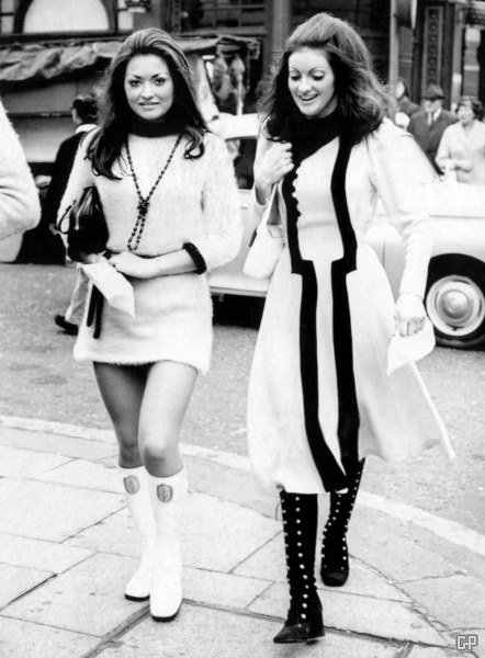 mini midi skirts 1970s 