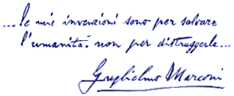 Frase autografa di Marconi