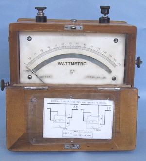 Foto di un Wattmetro in scatola di legno
