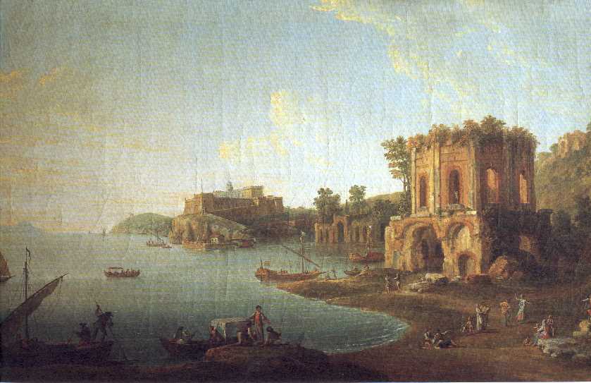 Il Tempio di Venere ed il Castello di Baia - Pietro Fabris (1754-1804)- Olio su tela.jpg (57268 byte)