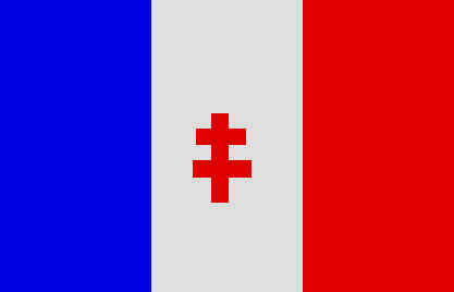Bandiera France Libre con la croce di Lorena