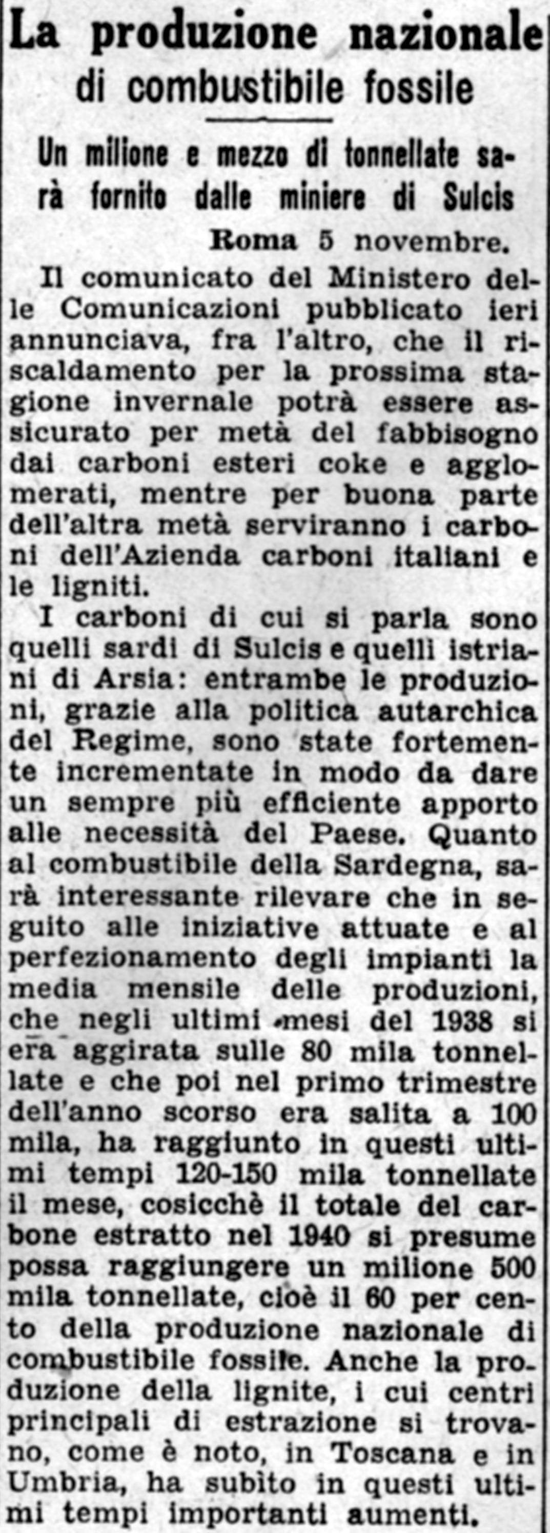 Corriere della Sera 6 novembre 1940