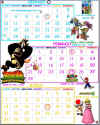 Clicca per ingrandire e salvarti il calendario 2005 del Mario&Yoshi's friends -MAGAZINE-!!!