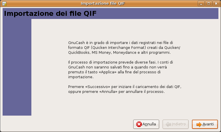 Il druido di importazione dei file QIF