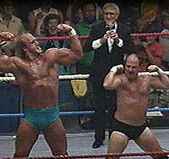 "Mean" Gene lotta al fianco di Hulk Hogan.