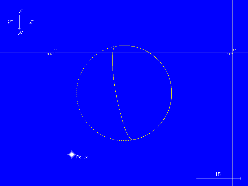 Occultazione lunare della stella Pollux nell'anno -116