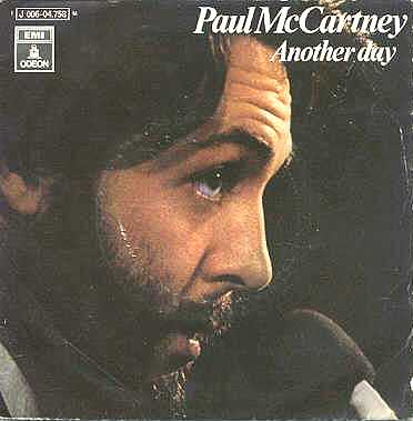 Faul wearing evident fake nose tip on 'Another Day' 45 rpm front cover