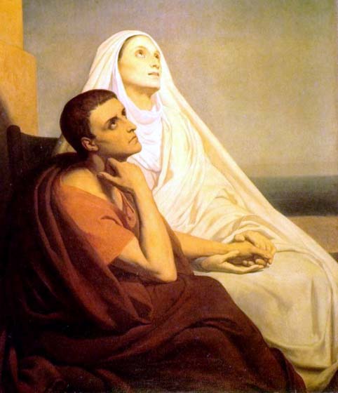Saint-Augustin et de Santa Monica à Ostie, peu avant la mort de Monica dans images sacrée SantaMonica