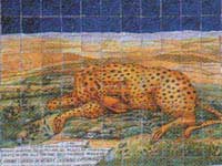 Dipinto in ceramica del gattopardo