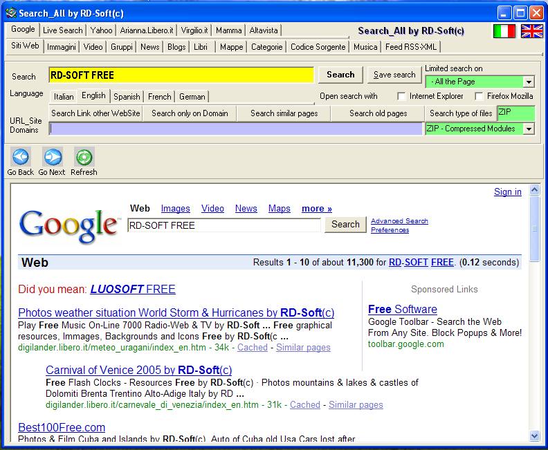 SEARCH_ALL - Meta-Search Engine for launch all best Search Engine with all possible parameter by RD-Soft(c)