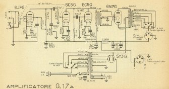 Schema elettrico dell'amplificatore Geloso G.17A