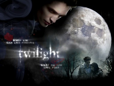 sfondo di Twilight con luna piena