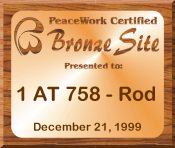Bronze Site Award from the PeaceWork Group
