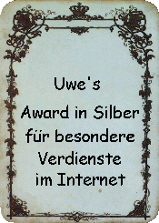 Uwe's Award in Silver for Special Merit in Internet