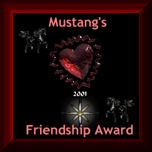 Mustang's Place "Friendship Award"
