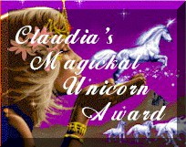 Claudia's Magickal Unicorn Award