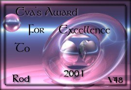 Eva's Page! "Award For Excellence week 48 2001" 