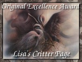 Lisa's Critter Page Original Excellence Award