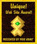 'Pixie Grins' Unique Web Site Award!