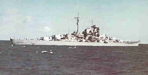 The German Battleship Bismarck in navigation