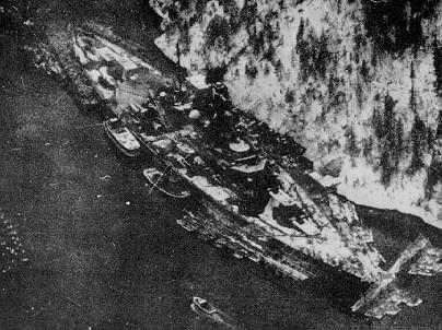 La Tirpitz nascosta nel fiordo
