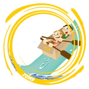 soap kayak race jump logo gara
