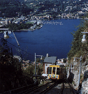 To Brunate by cable car