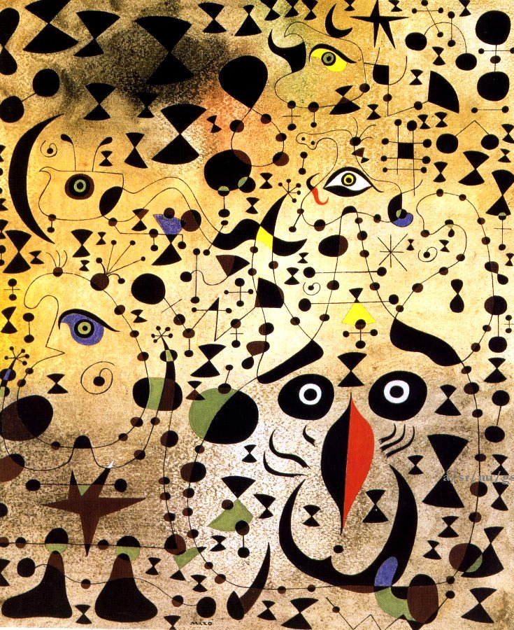 J. Miró - Il bell’uccello rivela l’ignoto a una coppia di innamorati