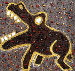 Uno dei feltri decorato a mosaico