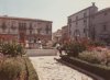 Piazza Risorgimento di San Giorgio del Sannio alla fine degli anni 60 con i giardini fioriti