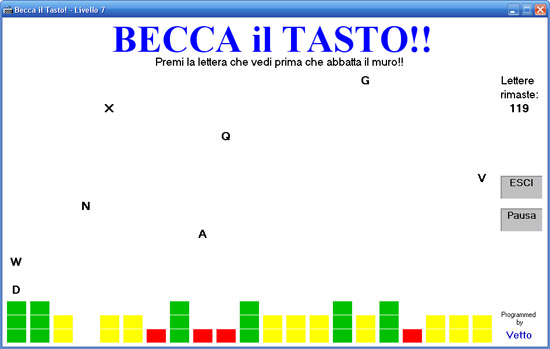 Schermata principale di becca il tasto!. Click to download