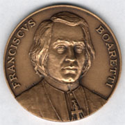 Un' immagine del Boaretti da una medaglia commemorativa coniata dal Circolo Filatelico Numismatico di Montagnana