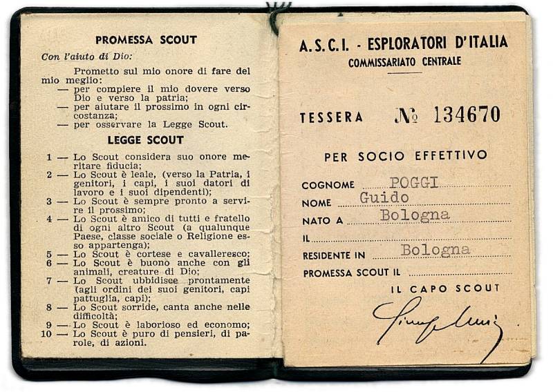 Tesserino Scout  Asci 1962