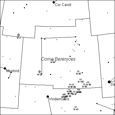 Cartina della Chioma di Berenice