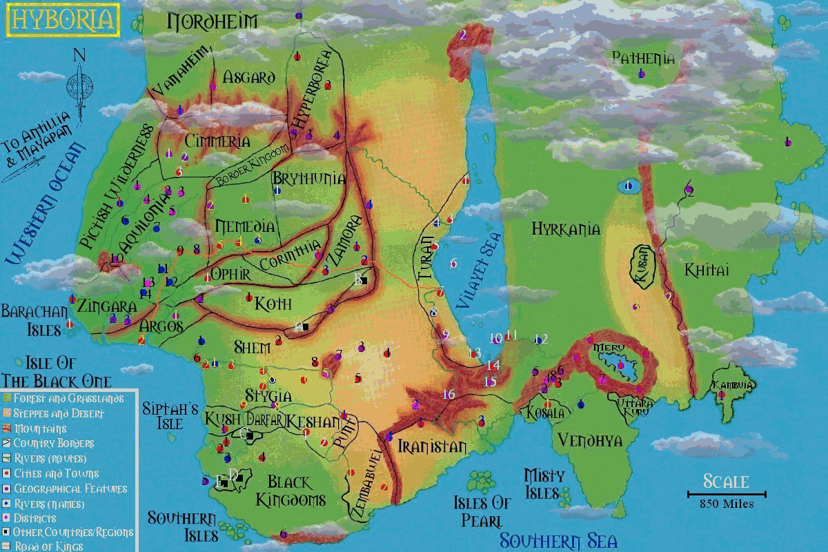 Хайборийская эра карта